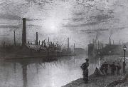 Atkinson Grimshaw Reflections on the Aire On Strike oil painting